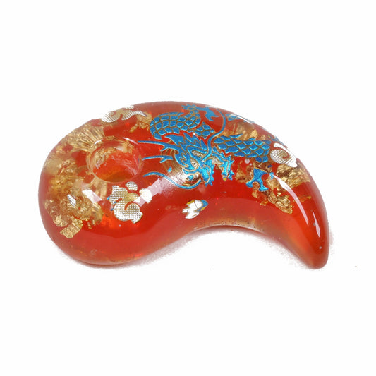 Magatama, Orange Magatama, Japanese talisman, Magatama pendant, Spiritual protection, Japanese charm, Talisman charm, Magatama charm, orgonite protection, Orange Magatama, handmade charm, handmade magatama, made in japan, free shipping