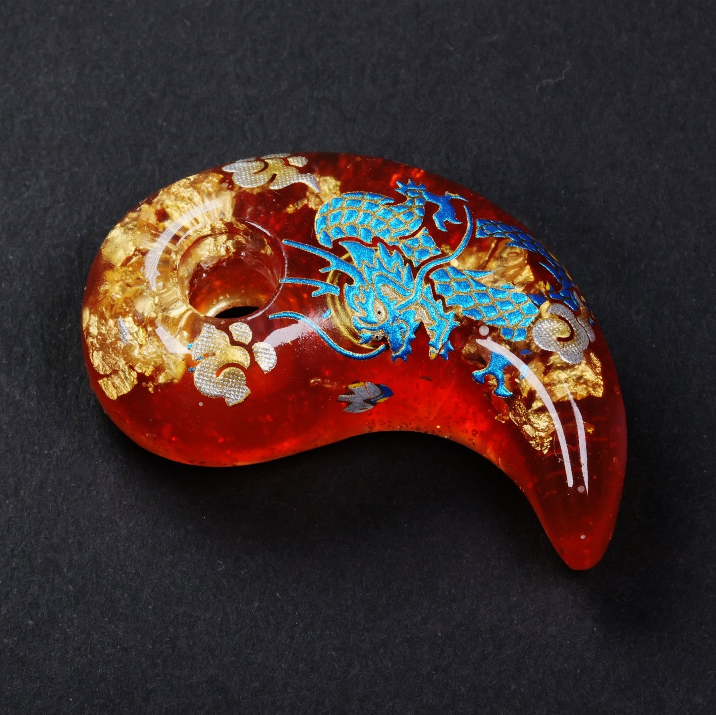 Magatama, Orange Magatama, Japanese talisman, Magatama pendant, Spiritual protection, Japanese charm, Talisman charm, Magatama charm, orgonite protection, Orange Magatama, handmade charm, handmade magatama, made in japan, free shipping