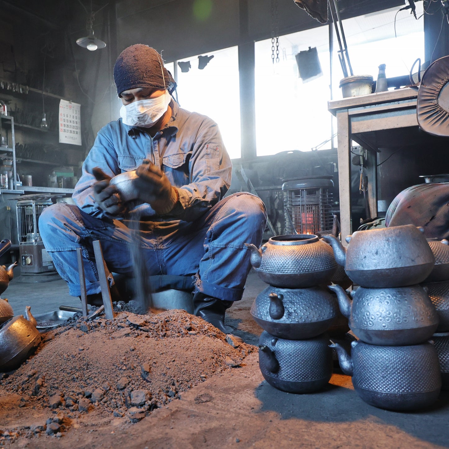 Tetsubin, Tetsubin kettle, Cast iron tea kettle, Japanese iron kettle, Cast iron kettle, Tetsubin iron teapot, Tetsubin iron sand, Satetsu, Iron sand, Free Shipping