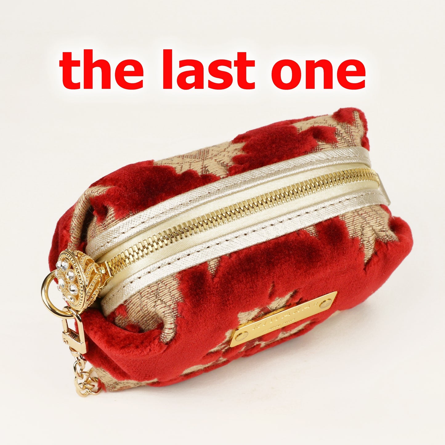 Boxy Zipper Pouch, Luxury zipper pouch, Mini Pouch, Red Mini bag, Fabric pouch, Fabric pochette, Mini pochette, Kinkazanori fabric, Free Shipping