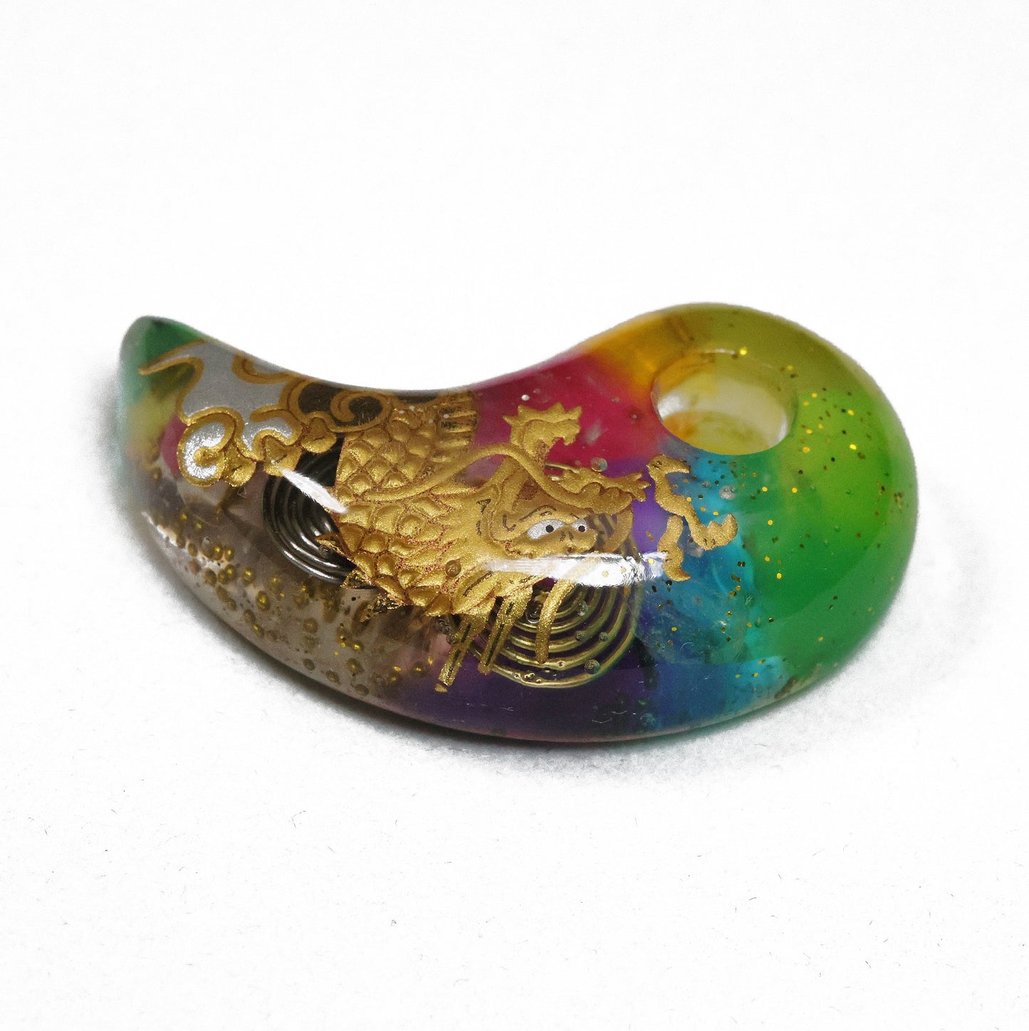 Magatama, Japanese talisman, Magatama pendant, Spiritual protection, Japanese charm, Talisman charm, Magatama charm, Orgonite protection, Rainbow Magatama, handmade charm, handmade magatama, made in japan, free shipping