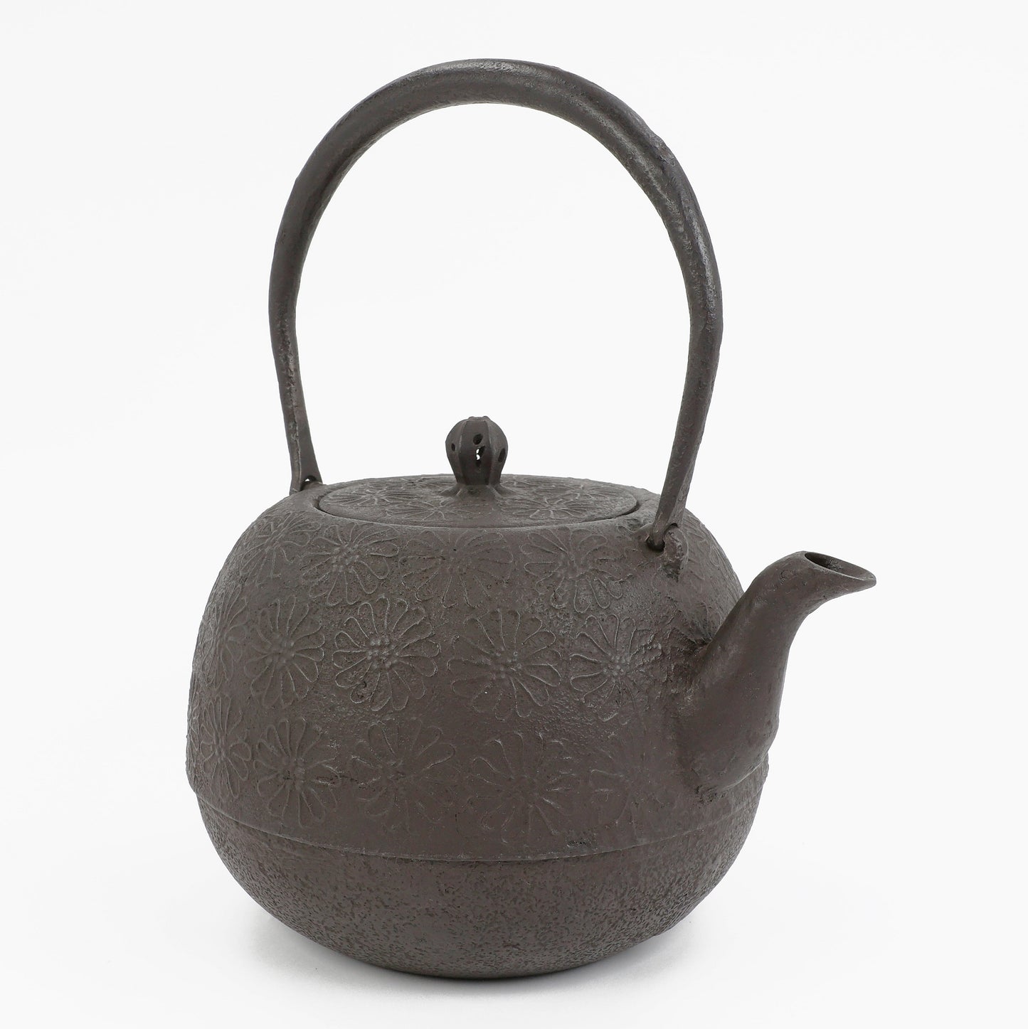 Tetsubin, Cast iron kettle, Japanese tetsubin, Tetsubin teapot, Tetsubin kettle, Cast iron teapot from Japan, Cast iron teapot, Nambutekki, Maru-natsume, 2.2L, Chrysanthemum pattern, Free Shipping