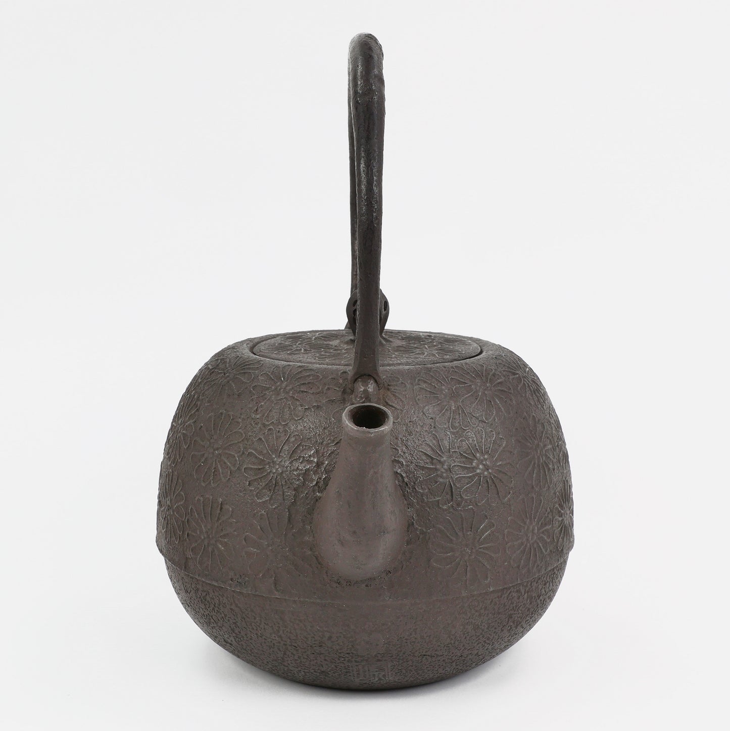 Tetsubin, Cast iron kettle, Japanese tetsubin, Tetsubin teapot, Tetsubin kettle, Cast iron teapot from Japan, Cast iron teapot, Nambutekki, Maru-natsume, 2.2L, Chrysanthemum pattern, Free Shipping
