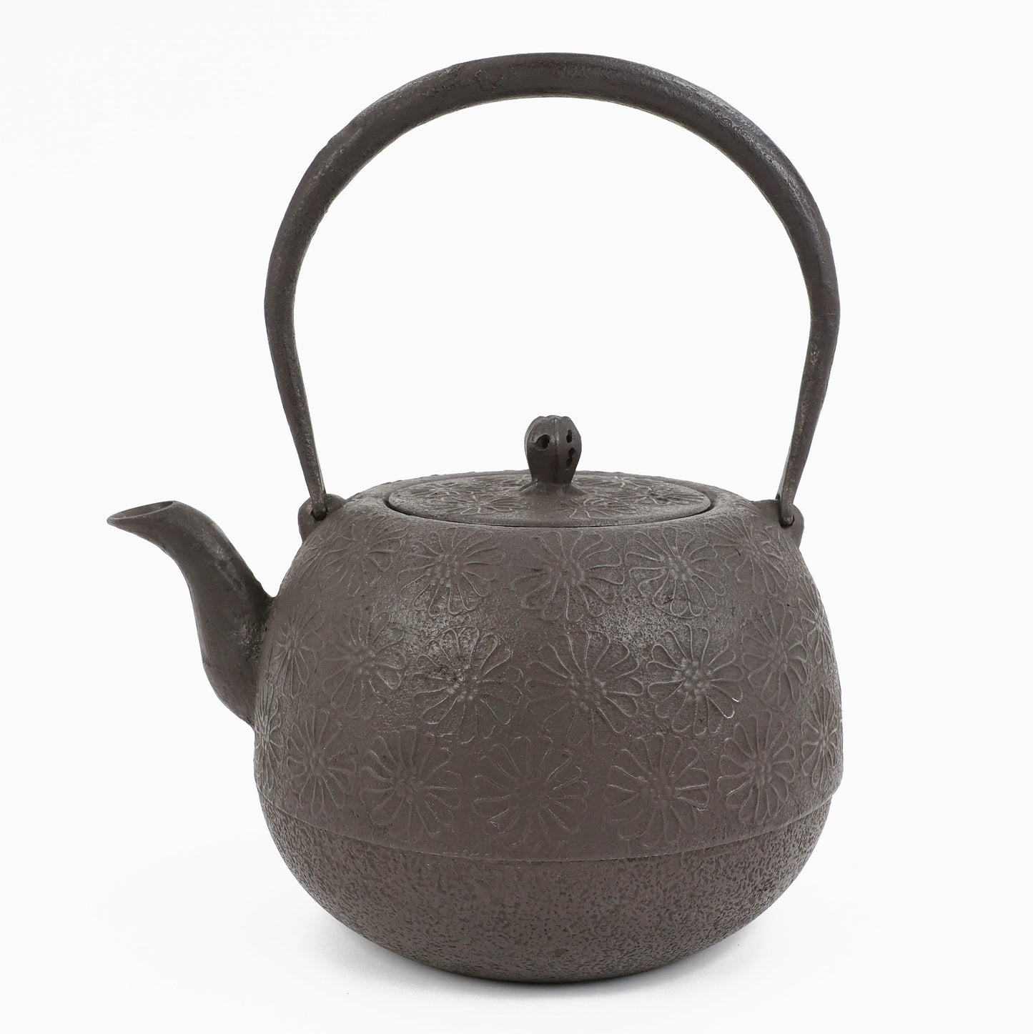 Tetsubin, Cast iron kettle, Japanese tetsubin, Tetsubin teapot, Tetsubin kettle, Cast iron teapot from Japan, Cast iron teapot, Nambutekki, Maru-natsume, 2.2L, Chrysanthemum pattern, Free Shipping