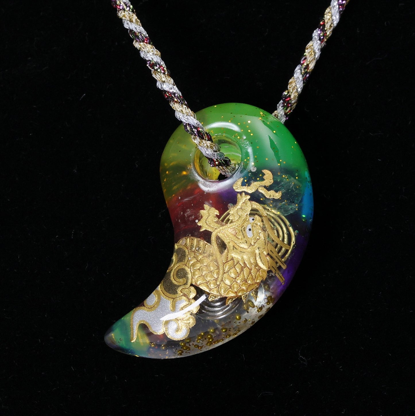 Magatama, Japanese talisman, Magatama pendant, Spiritual protection, Japanese charm, Talisman charm, Magatama charm, Orgonite protection, Rainbow Magatama, handmade charm, handmade magatama, made in japan, free shipping