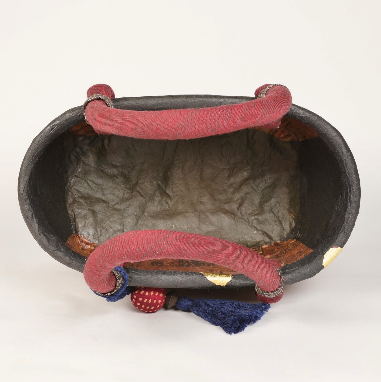 Ikkanbari, Traditional Japanese bag, Ikkanbari bag, Handmade Japanese bag, kimono bag, Japanese basket, Camellia pattern Japanese basket, Free Shipping