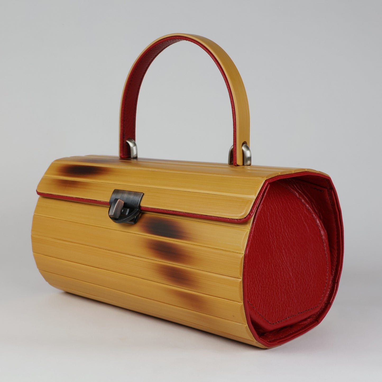 Round Handbag , Bamboo Handbag, Cylinder Handbag, Handmade, Made in Japan, Japanese Handbag, Bamboo Bag , Gift for women, Womens Gift