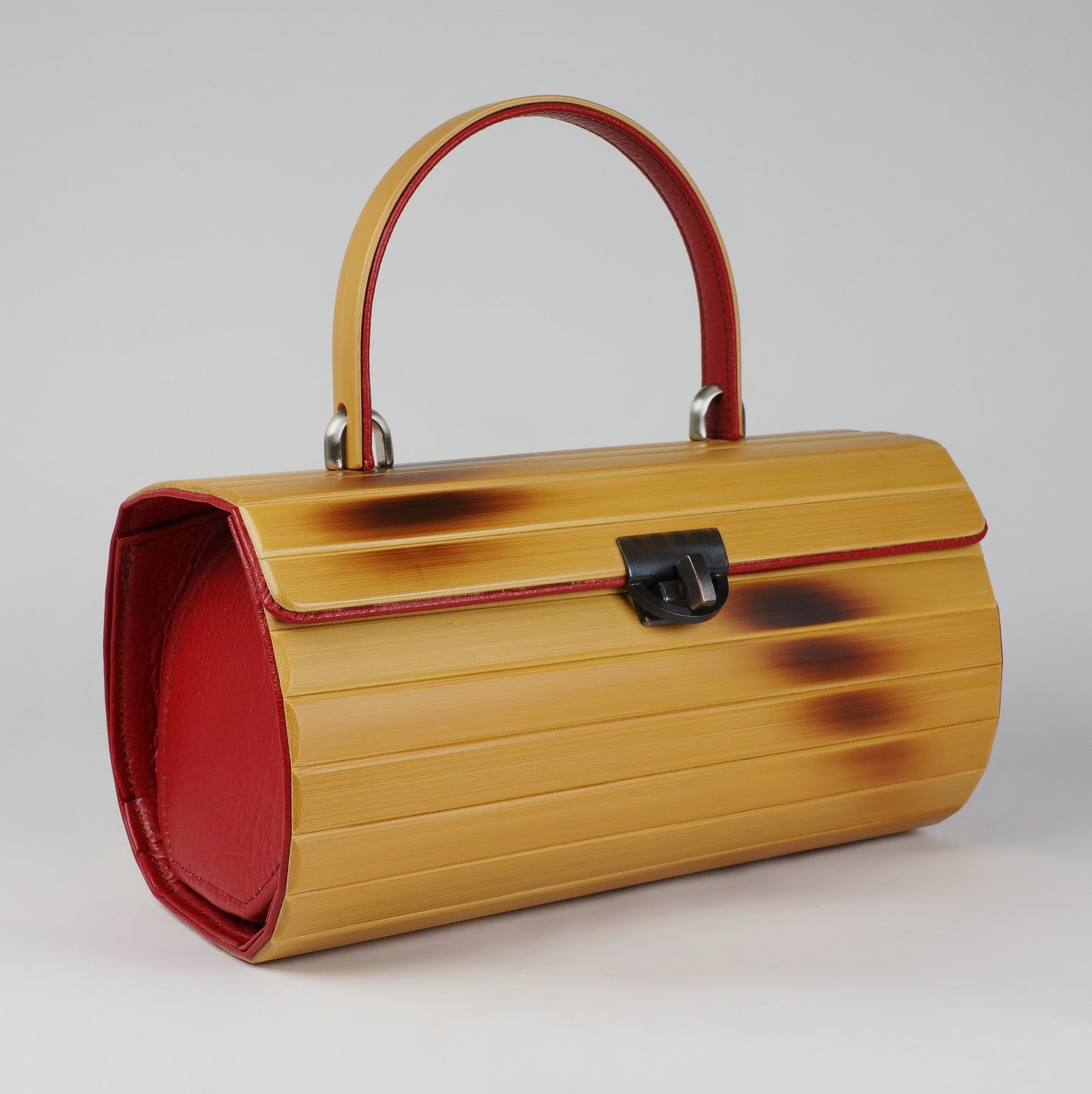 Round Handbag , Bamboo Handbag, Cylinder Handbag, Handmade, Made in Japan, Japanese Handbag, Bamboo Bag , Gift for women, Womens Gift