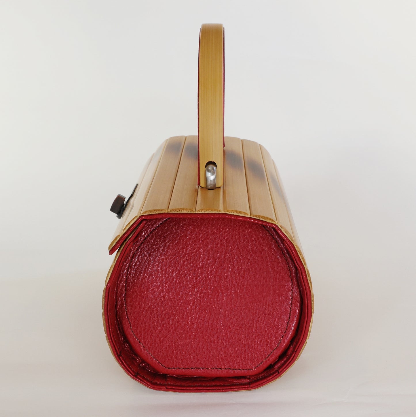 Round Handbag , Bamboo Handbag, Cylinder Handbag, Handmade, Made in Japan, Japanese Handbag, Bamboo Bag , Gift for women, Womens Gift