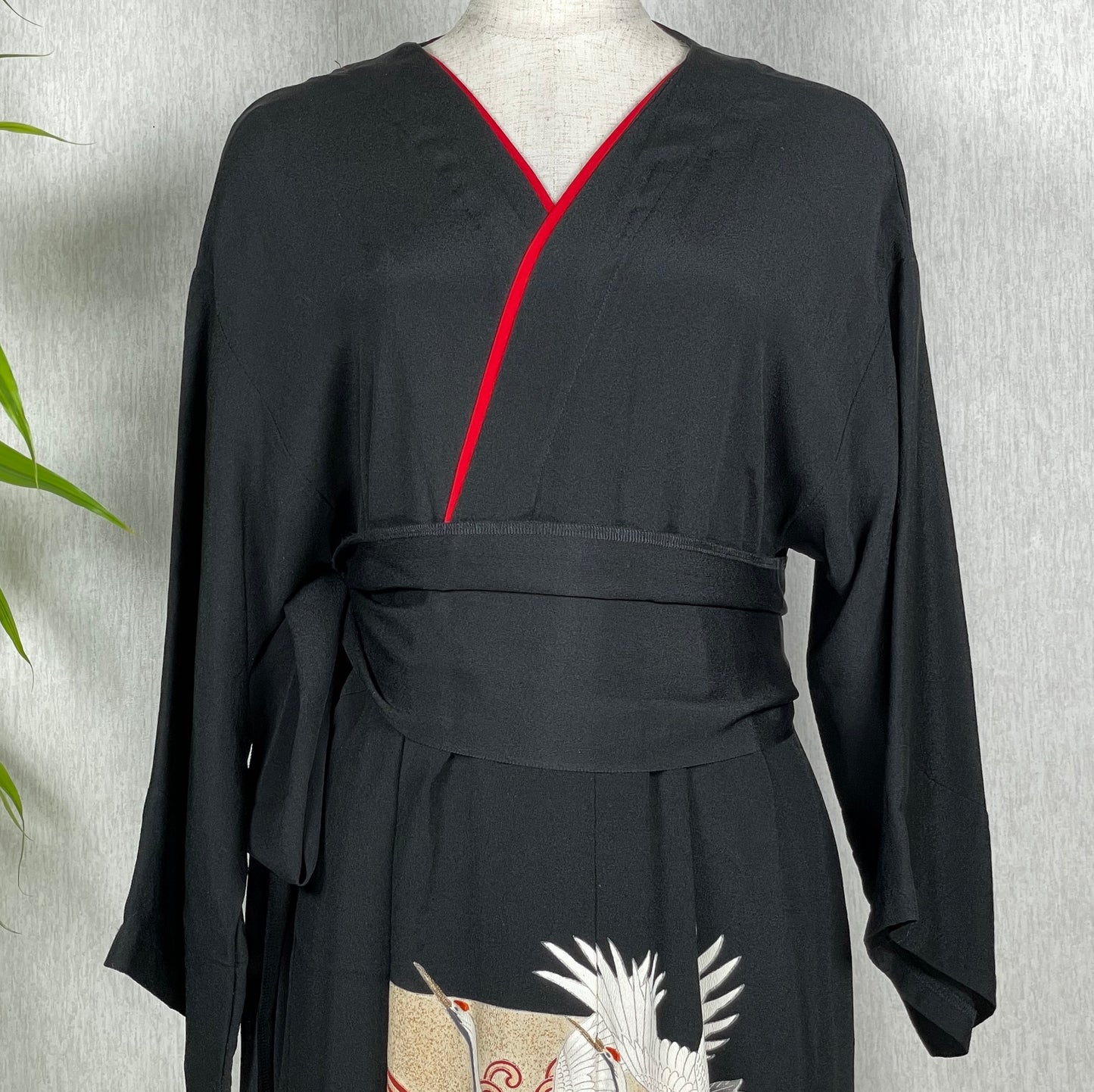 Black Kimono dress, Black kimono wrap dress, Black wrap dress, Kimono style wrap dress, Japanese kimono dresses, Kimono sleeve wrap dress, Free shipping
