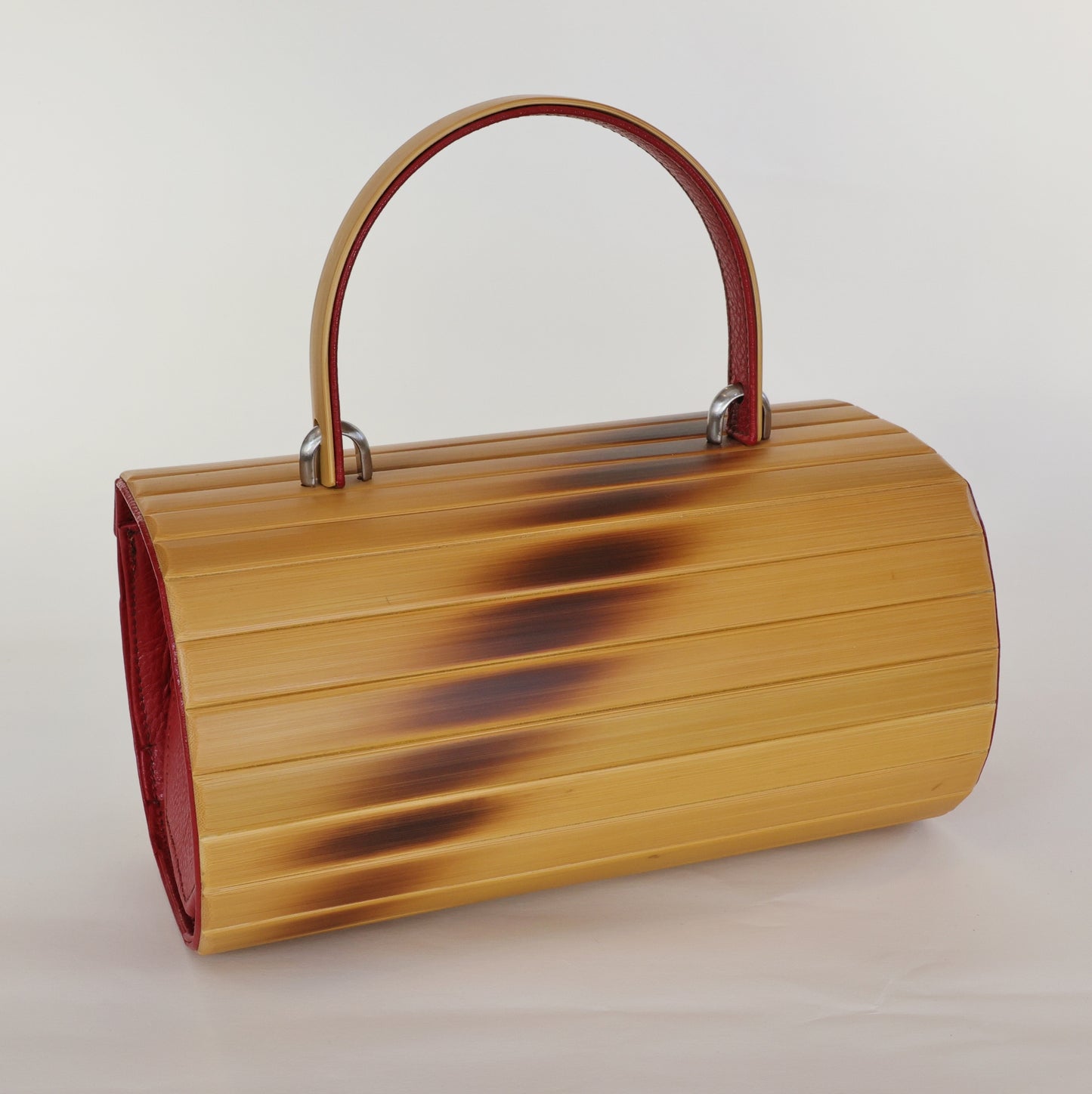 Round Handbag , Bamboo Handbag, Cylinder Handbag, Handmade, Made in Japan, Japanese Handbag, Bamboo Bag , Gift for women, Womens Gift